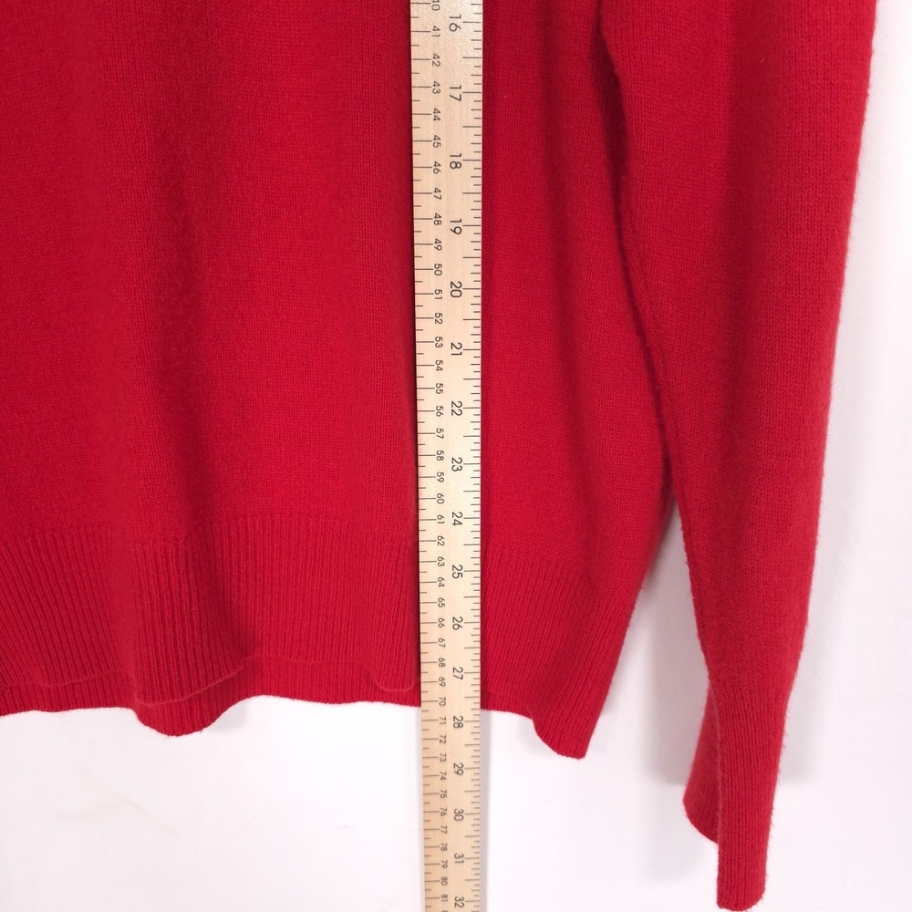 Neil Norman COLLECTION Size L 100% 2-ply CASHMERE Sweater Red Knit 564 Vintage - Picture 4 of 10